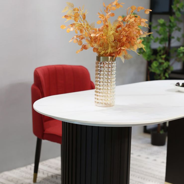 Luxury Double Pedestal Dining Site Table Stone Dining Room Furniture Clearhalo ' dining_table' 'Dining Tables & Seating' 'Dining Tables' 'furn' 'furn_dining_table' 'Furniture' 'furniture_dining_table' 'Kitchen & Dining Furniture' 'kitchen&dining_furn' 'kitchen' 'kitchen_dining_table' 1200x1200_f12a407e-3740-40c9-848d-792701c0596f