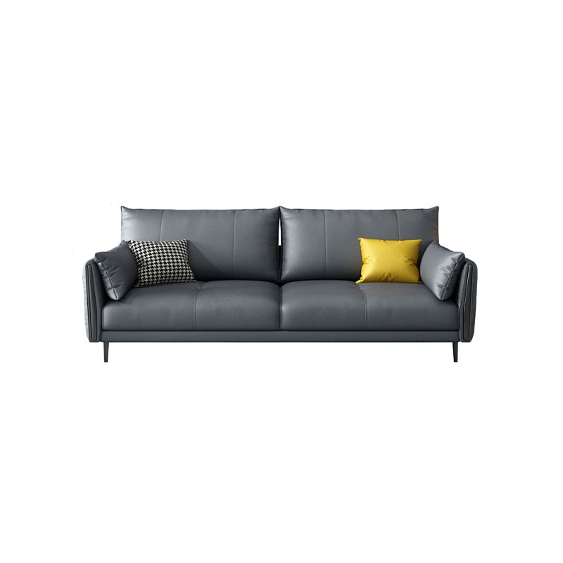 36" High Modern Faux Leather Square Arm Standard Sofa with Bolster Pillows for Living Room Clearhalo 'furn' 'furn_sofas' 'Furniture' 'furniture_sofas' 'Living Room Furniture' 'Sofa' 'sofas' 1200x1200_f12ad4e2-a766-44f7-ae9f-a644ee5867b7