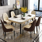 Rectangle Traditional Luxury Dining Table 4 Black Metal Legs Table for Dining Room Clearhalo ' dining_table' 'Dining Tables & Seating' 'Dining Tables' 'furn' 'furn_dining_table' 'Furniture' 'furniture_dining_table' 'Kitchen & Dining Furniture' 'kitchen&dining_furn' 'kitchen' 'kitchen_dining_table' 1200x1200_f12b4ade-5cc6-4980-9e04-289bc798c5e1