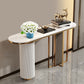 Mesa de consola oval de glamour de piedra de sofá de la consola blanca para el salón