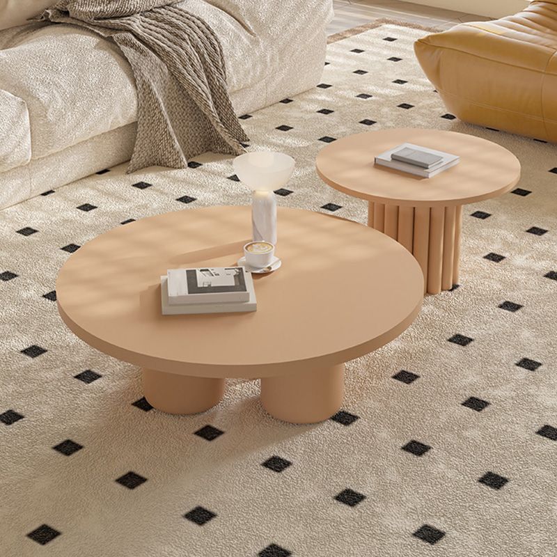 Contemporary Coffee Table Wooden Round Coffee Cocktail Table Clearhalo 'Coffee & Accent Tables' 'Coffee Tables' 'coffee_tables' 'furn' 'furn_coffee_tables' 'Furniture' 'Living Room Furniture' 1200x1200_f12b76fc-1ebf-4314-99c0-ff2af2bac002