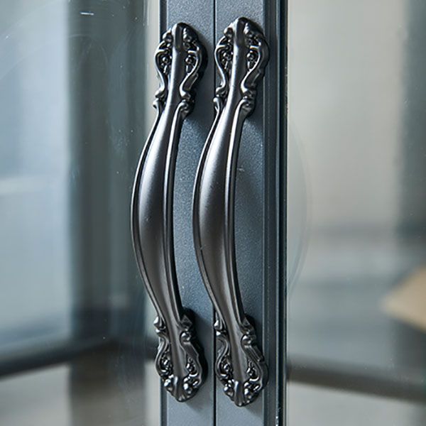 Sideboard in metallo blu con porte di vetro moderno server da pranzo con armadi