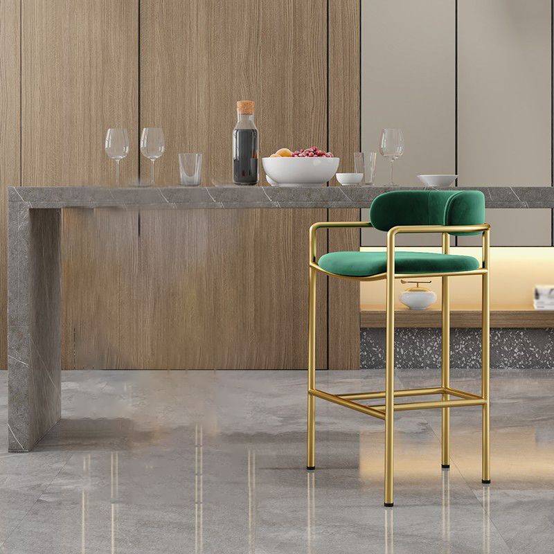 Industrial Upholstered Counter Stool Arm Low Back Bar Chair with Metal Legs Clearhalo 'Bar Furniture' 'Bar Stools' 'bar_stools' 'furn' 'furn_bar_stools' 'Furniture' 'Kitchen & Dining Furniture' 1200x1200_f12e8bba-0356-499f-9451-489b9ee89132