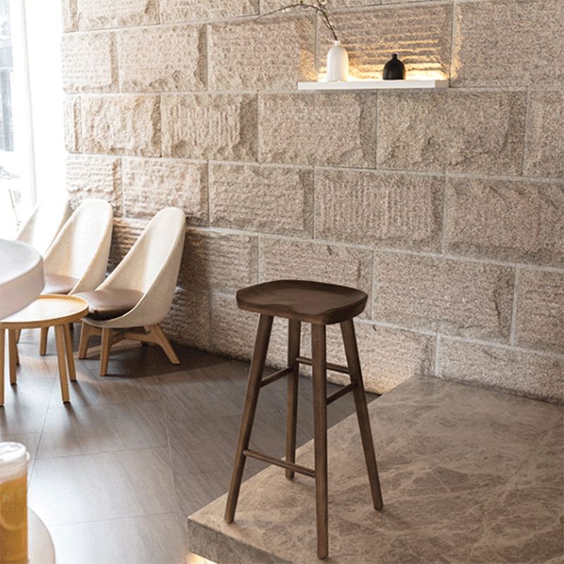 Industrial Armless Backless Counter Stool Wood Bar Stool with Pedal for Cafe Clearhalo 'Bar Furniture' 'Bar Stools' 'bar_stools' 'furn' 'furn_bar_stools' 'Furniture' 'Kitchen & Dining Furniture' 1200x1200_f12ec175-2647-4f2d-89e4-c75d0bfda3ca