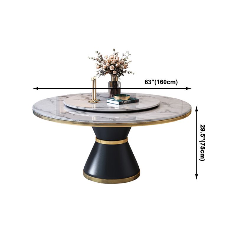 Marble Dining Table Luxury Style Single Pedestal Base Round Table for Home Clearhalo ' dining_table' 'Dining Tables & Seating' 'Dining Tables' 'furn' 'furn_dining_table' 'Furniture' 'furniture_dining_table' 'Kitchen & Dining Furniture' 'kitchen&dining_furn' 'kitchen' 'kitchen_dining_table' 1200x1200_f12ff3e7-34a6-4780-91f0-7f3253450534