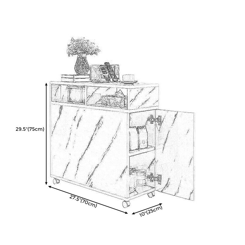 Eigentijdse rechthoekige eindtafel houten bijzettafel met opslag