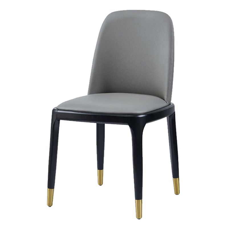 Industrial Leather Restaurant Side Chair Parsons Dining Chair with Walnut Legs Clearhalo ' kitchen&dining_furn' 'Dining Chairs' 'Dining Tables & Seating' 'dining_chair' 'furn' 'furn_dining_chair' 'Furniture' 'furniture_dining_chair' 'Kitchen & Dining Furniture' 'kitchen' 1200x1200_f13127a2-185d-4b19-9053-d91f3120e825