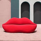 Soft de déclaration modernisme canapé stationnaire sur le thème des lèvres en rouge / or