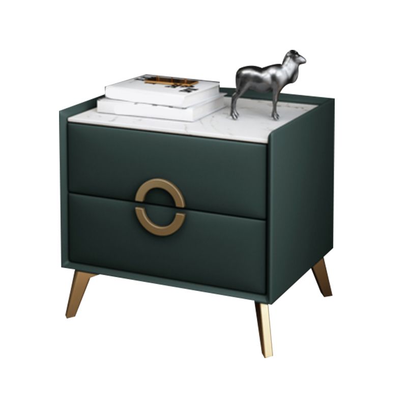 Classic Glam Accent Table Nightstand Stone Nightstand with 2 Drawers Clearhalo 'Bedroom Furniture' 'furn' 'furn_night_stand' 'Furniture' 'night_stand' 'Nightstands' 1200x1200_f1326dba-adce-4981-b221-f82727ca2e1e