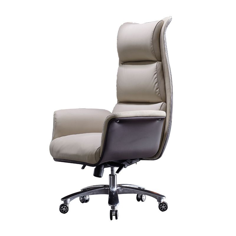 Modern White Managers Chair Adjustable Seat Height Executive Chair for Office Clearhalo 'furn' 'furn_office_chair' 'Furniture' 'Office Chairs' 'Office Furniture' 'office_chair' 1200x1200_f132aa7c-63d9-43d4-9597-971c907a333e