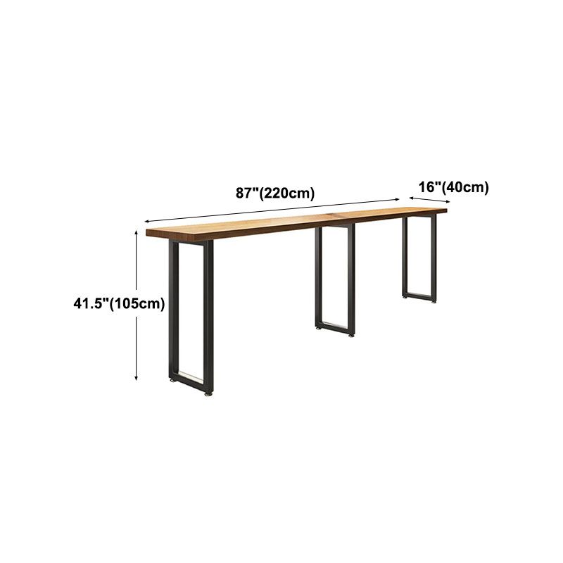 Modern Wood Pub Table with Rectangle Table Top Black Trestle Table with 42-inch Height Clearhalo 'Bar Furniture' 'Bar Tables' 'bar_tables' 'furn' 'furn_bar_tables' 'Furniture' 'furniture_bar_tables' 'Kitchen & Dining Furniture' 1200x1200_f1332dda-5fbb-4095-866b-a8626a329e23