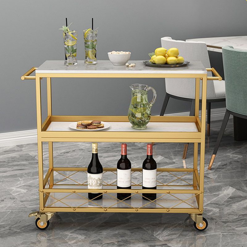 Marble Home Dining Kitchen Trolley Rectangular Prep Table with Towel Rack Clearhalo 'furn' 'furn_kitchen_islands_carts' 'Furniture' 'Kitchen & Dining Furniture' 'Kitchen Islands & Carts' 'kitchen_islands_carts' 1200x1200_f135305a-9146-47d8-ae8e-ea9d48786ece
