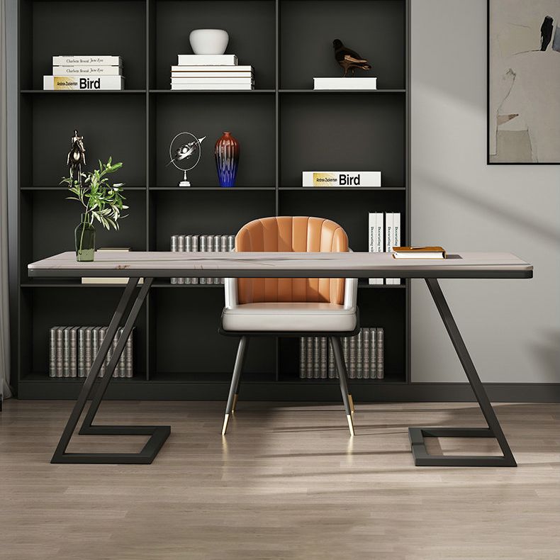 Bureau d'ordinateur rectangulaire contemporain bureau de bureau fini antique