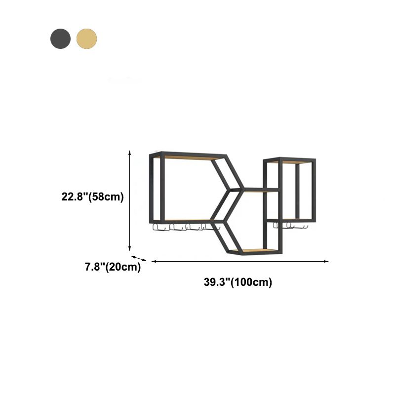 Modern Style Bookcase Wall Mounted Metal Bookshelf for Home Office