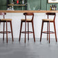 Scandinavische gestoffeerde voetsteun lage rugkruk 27.55 'Beech Bar Stool