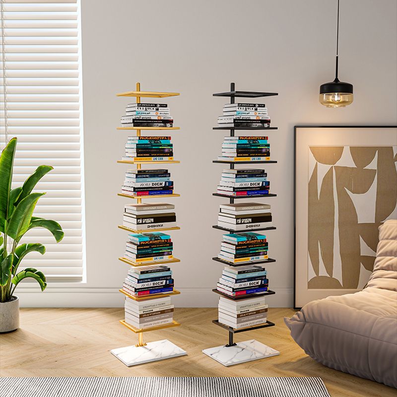 Etagere Metal Bookshelf Contemporary Open Back Bookcase with Shelves