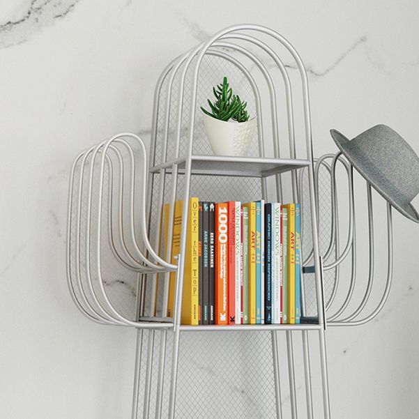 Modern Standard Bookshelf Closed Back Metal Bookcase for Home