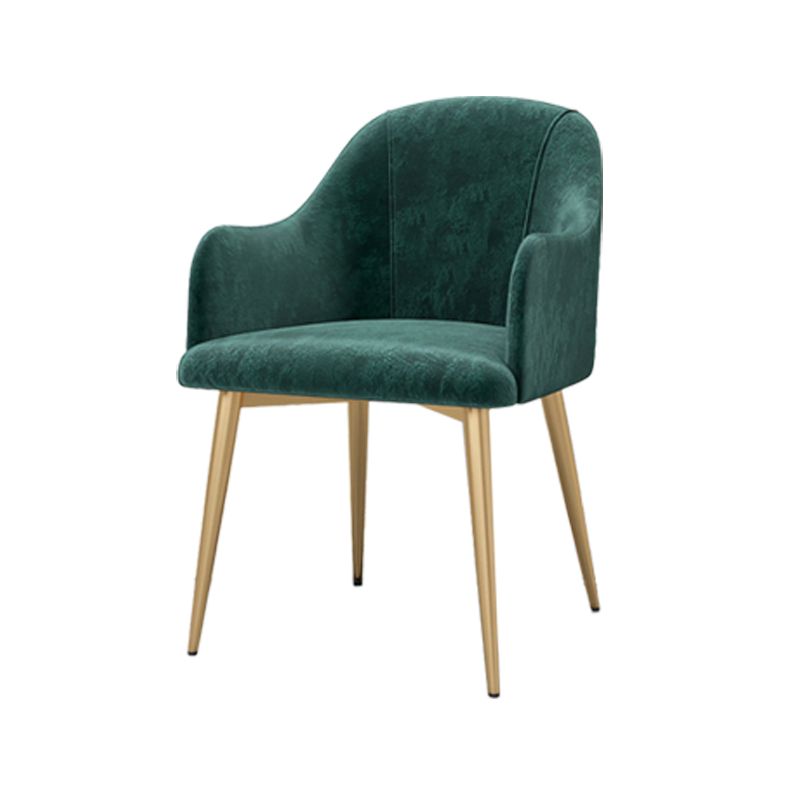 Parsons Upholstered Arm Chair Glam Gold Metal Legs Dining Chair