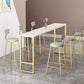 Glam Counter Table Marble Rectangle Top Trestle Table - 41.3" H Clearhalo 'Bar Furniture' 'Bar Tables' 'bar_tables' 'furn' 'furn_bar_tables' 'Furniture' 'furniture_bar_tables' 'Kitchen & Dining Furniture' 1200x1200_f13acb19-1432-4bef-aabf-b34af065ed3a