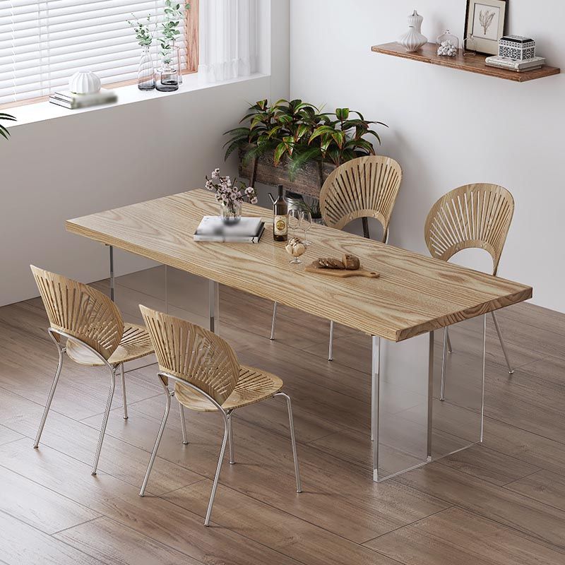 Table à manger à double piédestal en acrylique