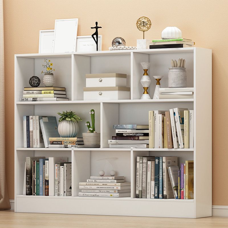 Floor Closed Back Bookshelf Modern Engineered Wood Shelf Bookcase for Home