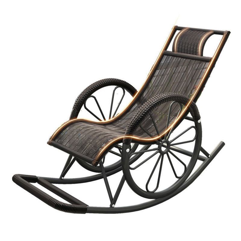Modern Spindle Rattan Rocking Chair Metal Frame Wheel Handrail Design Rocker Chair Clearhalo 'Chairs & Seating' 'furn' 'furn_rocking_chairs' 'Furniture' 'Living Room Furniture' 'Rocking Chairs' 'rocking_chairs' 1200x1200_f13f1d46-f2ed-4d9e-a8e5-8b1e3a5ceb5d