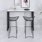 Rectangle Bar Dining Table White Faux Marble Top Bar Height Table with Sled Base