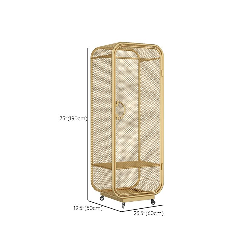 Metal Storage Cabinet Industrial Wardrobe Armoire with Garment Rod Clearhalo 'Armoires & Wardrobes' 'armoires_wardrobes' 'Bedroom Furniture' 'furn' 'furn_armoires_wardrobes' 'Furniture' 1200x1200_f1405b05-2ea5-4521-ba0d-1cf6c2659b34