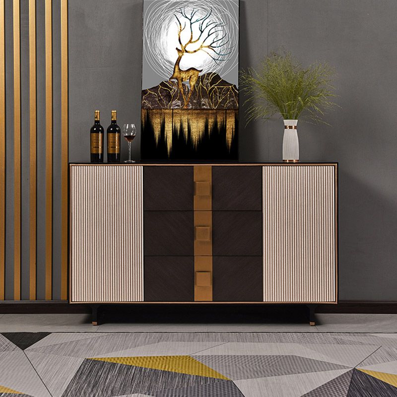 Gabinetto di sideboard in legno massiccio con cassetti moderno server da pranzo