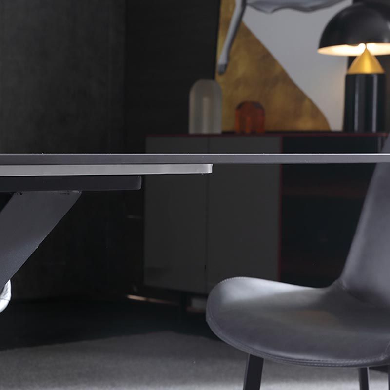 Mesa de comedor de piedra simple mesa de comedor de metal para sala de estar