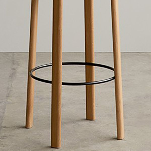 Tabouret de bar sans dos contemporain de 29,5 pouces avec base en bois massif