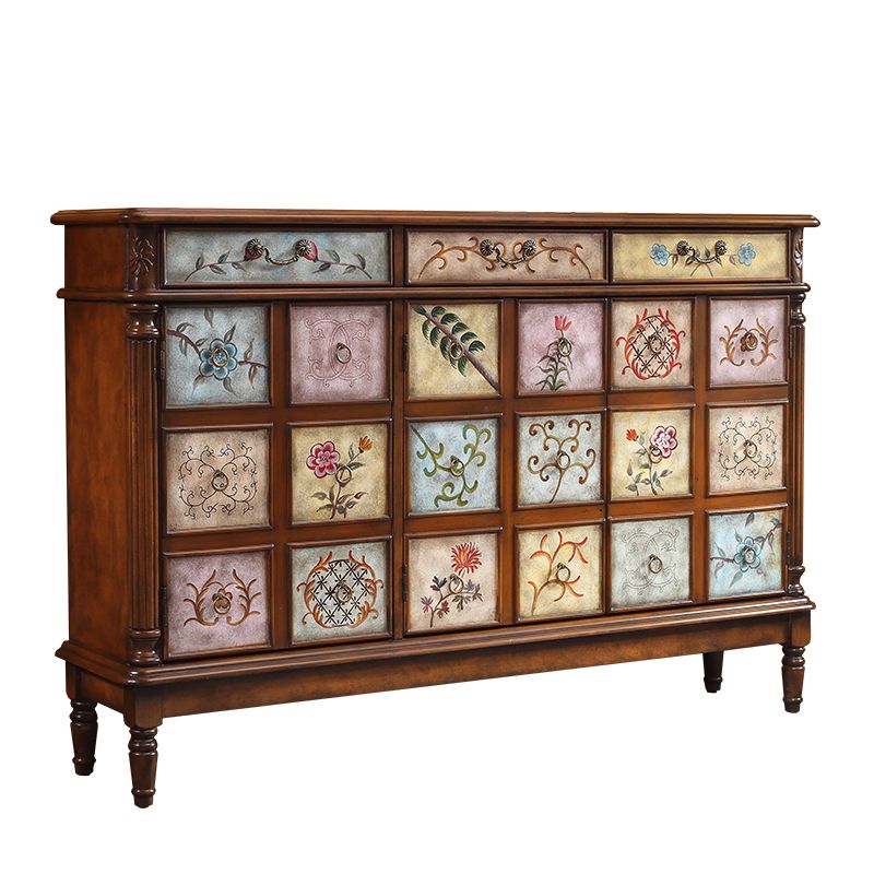 長方形の産業アクセントキャビネットウッドノブキャビネットの引き出し付き