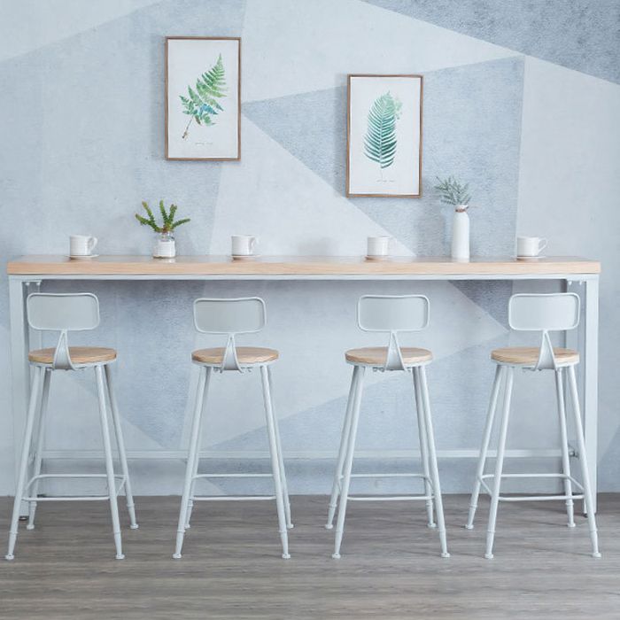 Rectangle Bar Table Contemporary Wood Bar Table with Trestle Base Clearhalo 'Bar Furniture' 'Bar Tables' 'bar_tables' 'furn' 'furn_bar_tables' 'Furniture' 'furniture_bar_tables' 'Kitchen & Dining Furniture' 1200x1200_f1467f7c-39d3-4254-b715-c3005f57498b