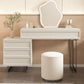 Contemporary Vanity Dressing Table in Beige with 2/5 Drawers