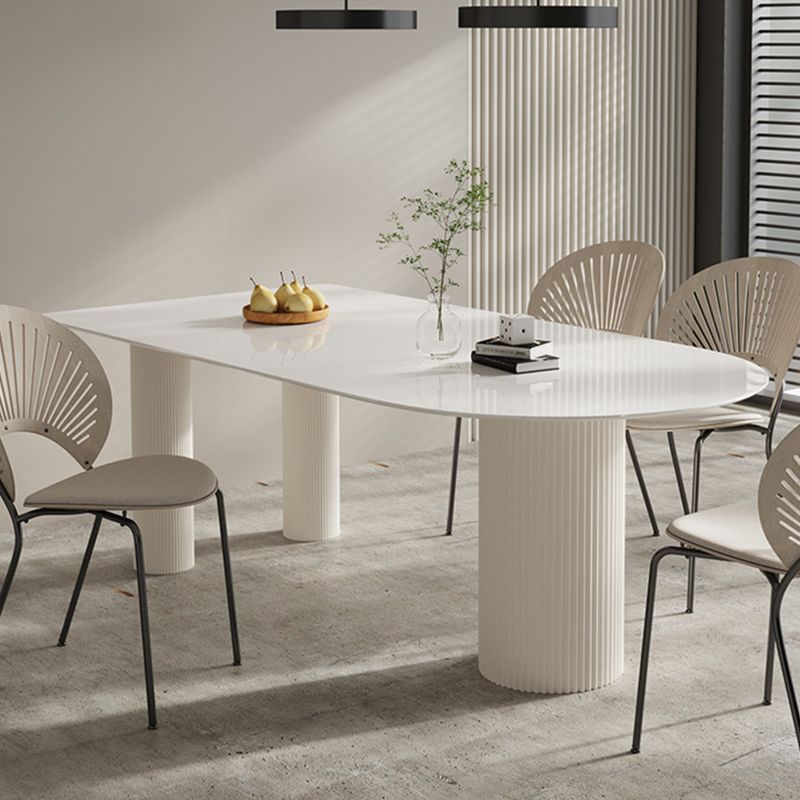 Freeform Solid Wood Dining Table Modern White Furniture with Tripod Base for Apartment Clearhalo 'Dining Tables & Seating' 'Dining Tables' 'dining_table' 'furn' 'furn_dining_table' 'Furniture' 'Kitchen & Dining Furniture' 1200x1200_f147a4d4-2421-4354-b012-47851150f53b