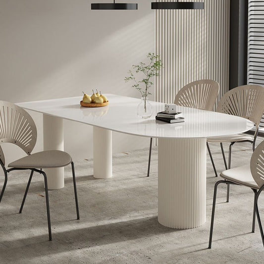Freeform Solid Wood Dining Table Modern White Furniture with Tripod Base for Apartment Clearhalo 'Dining Tables & Seating' 'Dining Tables' 'dining_table' 'furn' 'furn_dining_table' 'Furniture' 'Kitchen & Dining Furniture' 1200x1200_f147a4d4-2421-4354-b012-47851150f53b
