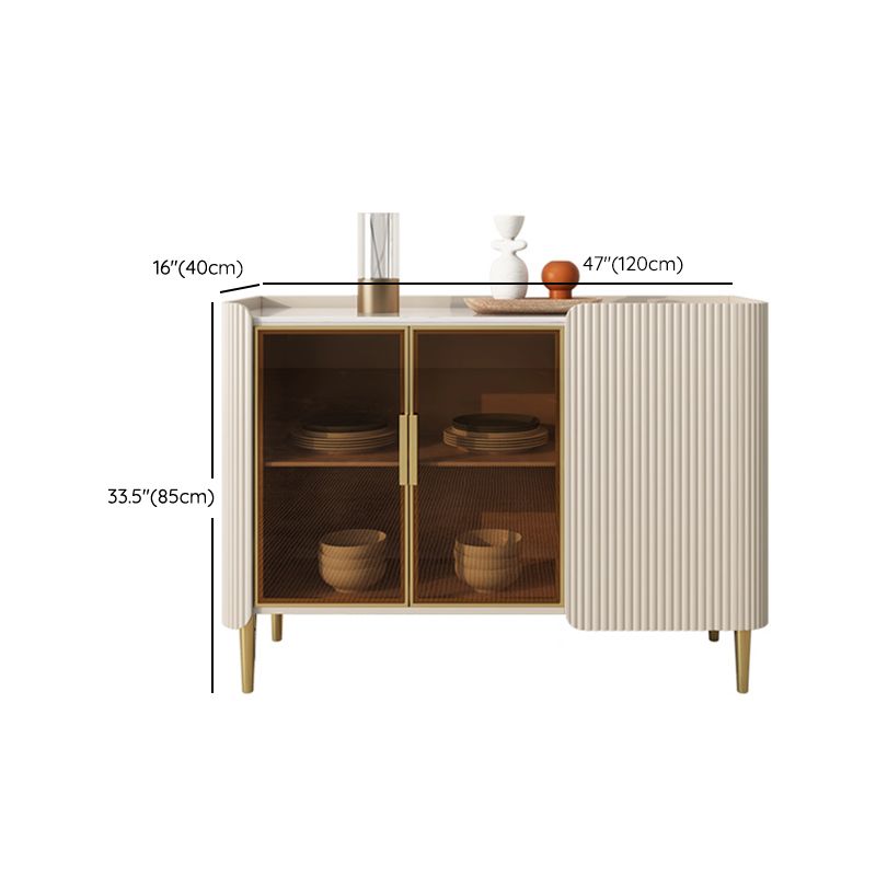 Glam Style Buffet Stand Stone Credenza with Cabinets and Drawers Clearhalo 'buffet_sideboard' 'Buffets & Sideboards' 'furn' 'furn_buffet_sideboard' 'Furniture' 'Kitchen & Dining Furniture' 1200x1200_f148ba93-27b7-45a1-86f4-f9def30f98b2