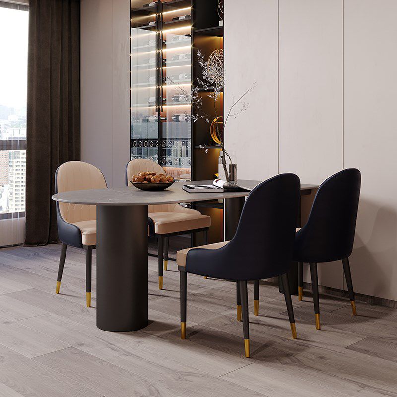 Mueble de piedra de comedor estilo simplicidad con 3 pies