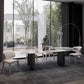 Rectangle Dining Table Sintered Stone Top Modern White Table with Black Legs Clearhalo 'Dining Tables & Seating' 'Dining Tables' 'dining_table' 'furn' 'furn_dining_table' 'Furniture' 'Kitchen & Dining Furniture' 1200x1200_f1497e22-3f5f-491f-8bbb-09e9e7cc0b71