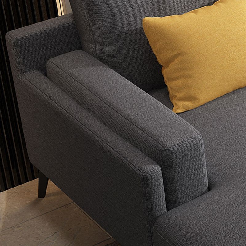 Moderne kussenrugstof sectionele L-vorm vierkante arm sectioneel