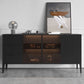 Contemporary Dining Buffet Stone Sideboard with Cabinets and Drawers Clearhalo 'buffet_sideboard' 'Buffets & Sideboards' 'furn' 'furn_buffet_sideboard' 'Furniture' 'Kitchen & Dining Furniture' 1200x1200_f14c1f0f-7daf-4e28-b32f-404f618cbb74