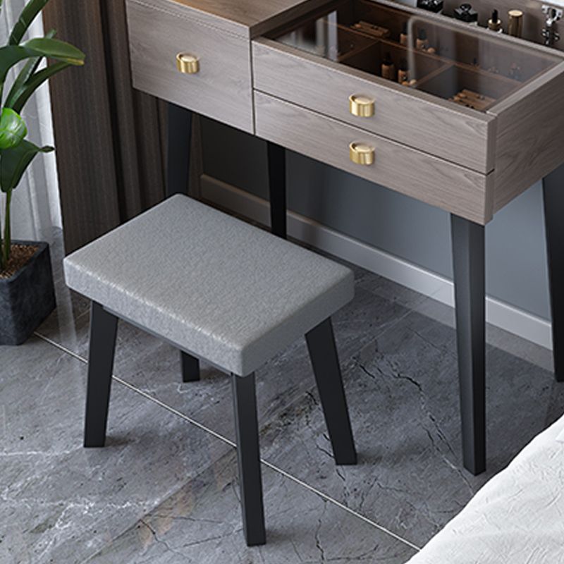 Modern Mirrored Glass Vanity Desk 3 Drawer Vanity Dressing Table Clearhalo 'Bedroom Furniture' 'furn' 'furn_makeup_vanities' 'Furniture' 'Makeup Vanities' 'makeup_vanities' 1200x1200_f14c8616-52d3-483f-9dd9-d4911696dc6e