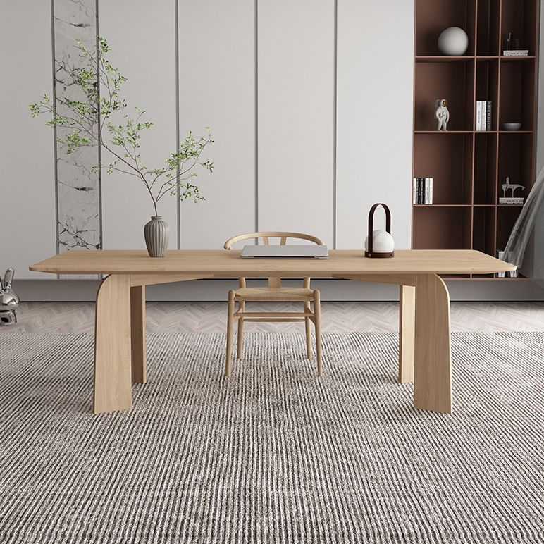4 Natural Finish Legs Dining Table Modern Solid Wood Rectangle Dining Table Clearhalo 'Dining Tables & Seating' 'Dining Tables' 'dining_table' 'furn' 'furn_dining_table' 'Furniture' 'furniture_dining_table' 'Kitchen & Dining Furniture' 1200x1200_f14d2333-33d8-4eab-967c-496c5189acad