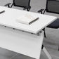 Rectangular Shaped Folding Writing Desk Wood with Metal Legs in White Clearhalo 'furn' 'furn_office_desk' 'Furniture' 'Office Desks' 'Office Furniture' 'office_desk' 1200x1200_f14d7646-6ca8-434b-82ff-c2191cf819de