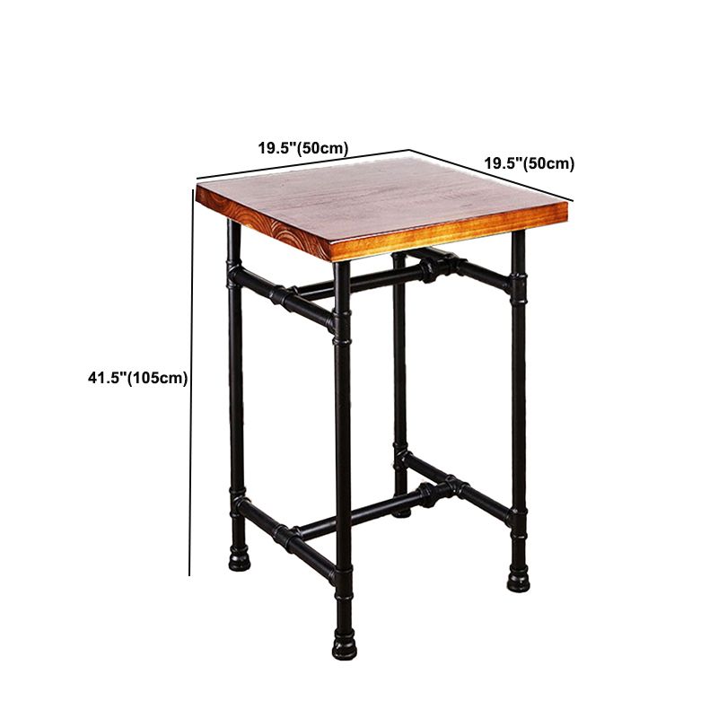 Industrial Style Bar Table Solid Wood Square Bar Dining Table with Footrest Clearhalo 'Bar Furniture' 'Bar Tables' 'bar_tables' 'furn' 'furn_bar_tables' 'Furniture' 'Kitchen & Dining Furniture' 1200x1200_f14dad32-46cc-463d-b05f-315932b15aed