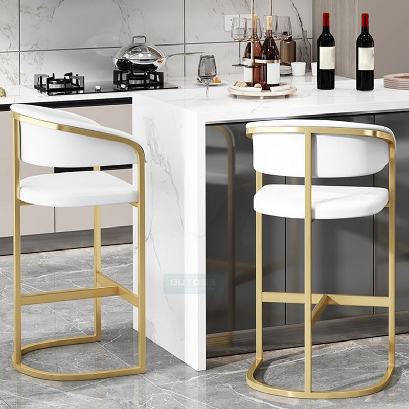 Glam Style Leather Bar Stool Backrest Counter Stool for Bristol