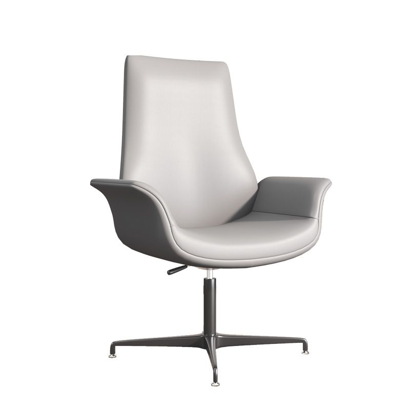 Silla de oficina tapizada moderna silla de tareas de brazo fijo con base de acero