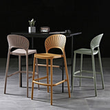 Nordic Style Plastic Barstool 4 Legs Backrest Colorful Bar Stool Clearhalo 'Bar Furniture' 'Bar Stools' 'bar_stools' 'furn' 'furn_bar_stools' 'furniture_bar_stools' 'Kitchen & Dining Furniture' 'kitchen&dining_furn' 'kitchen' 'kitchen_furn' Furniture' 1200x1200_f1504392-5592-4cc5-a292-8a17f59a71db