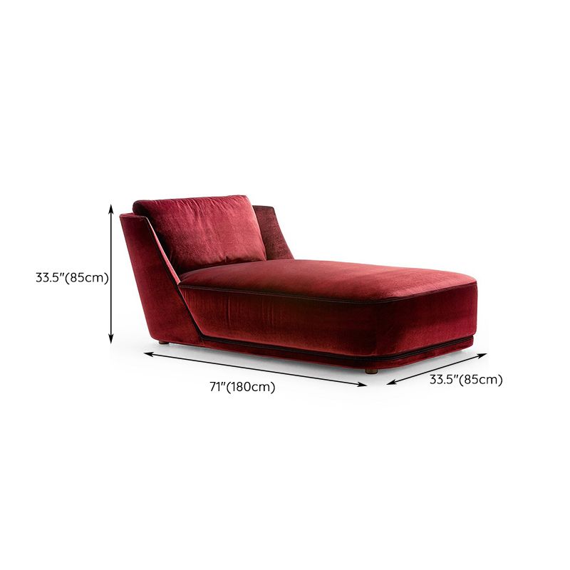 Scandinavian Upholstered Chaise Lounge Couch Armless Chaise Lounge Chair in Apple Red Clearhalo 'Chairs & Seating' 'Chaise Lounge' 'chaise_lounge' 'furn' 'furn_chaise_lounge' 'Furniture' 'Living Room Furniture' 1200x1200_f152009d-bfb1-4225-88c3-0bc4ff00e0ab