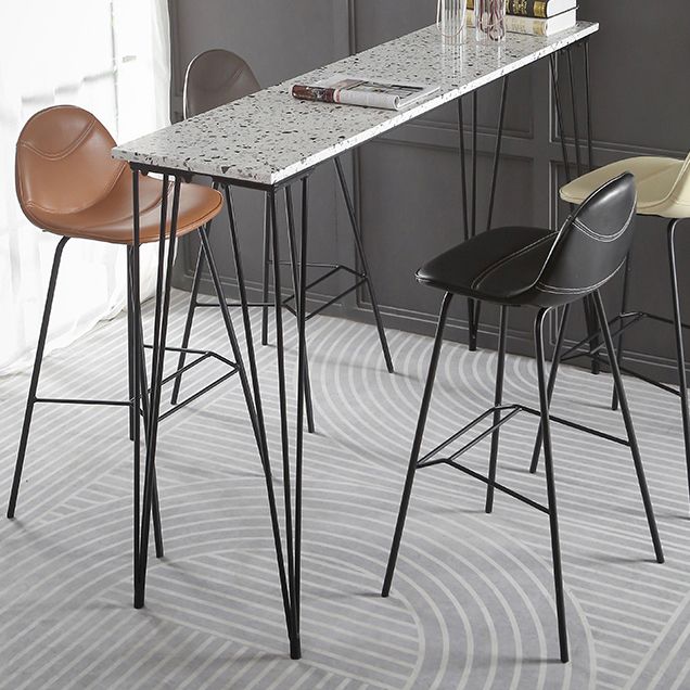 Contemporary Matte Finish Footrest Barstool Leather Home Stool Clearhalo 'Bar Furniture' 'Bar Stools' 'bar_stools' 'Furniture' 'furniture_bar_stools' 'Kitchen & Dining Furniture' 1200x1200_f1523634-11b4-4133-b231-8136496273ea